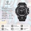Lige Men's Watch Quartz Date Alarm Digital Luminous 5ATM Waterproof