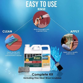 Shutter Renu Premium Restorer-Restores Original Color & Rejuvenates Faded Shutters, Patio Furniture, Garage/Front Doors & More | Eco-Friendly |Lasts 10 Yrs.| Includes Cleaner | Small Project Kit