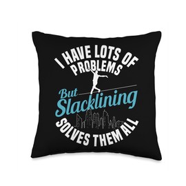 Slackline Gear Essentials for Enthusiast Slackliner Throw Pillow
