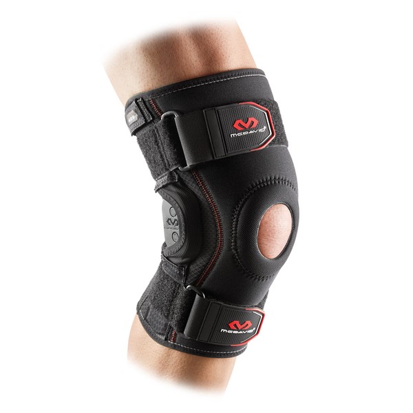 McDavid Knee Brace Patella Stabilizer, Compression Sleeve w/Side Hinges for Knee Support, Injury Recovery & Prevention from Moderate to Major Injuries, for Men & Women, Black, X-Large