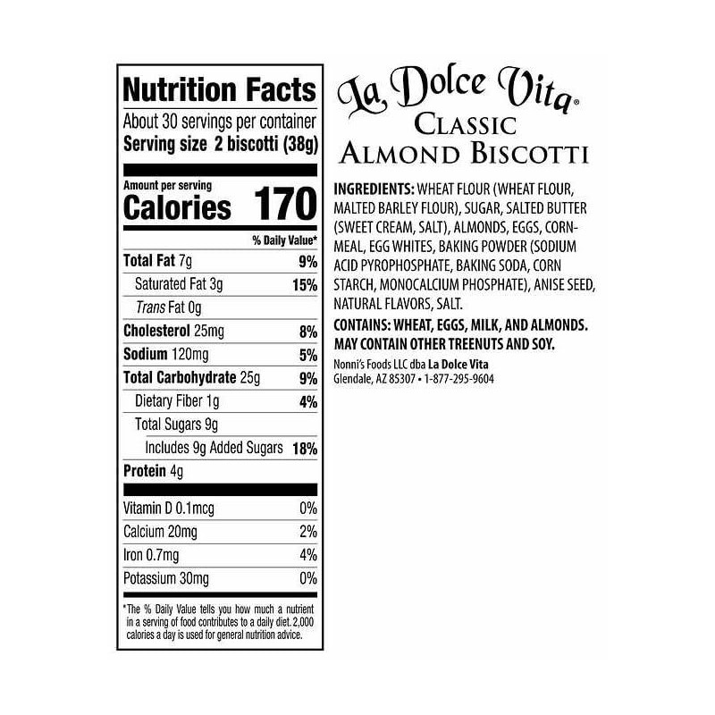 La Dolc'e Vit'a Classic Italian Biscotti, 40 oz