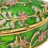 Hand Painted Flower Trinket Box Classic Realistic Detail Hinged Jewelry