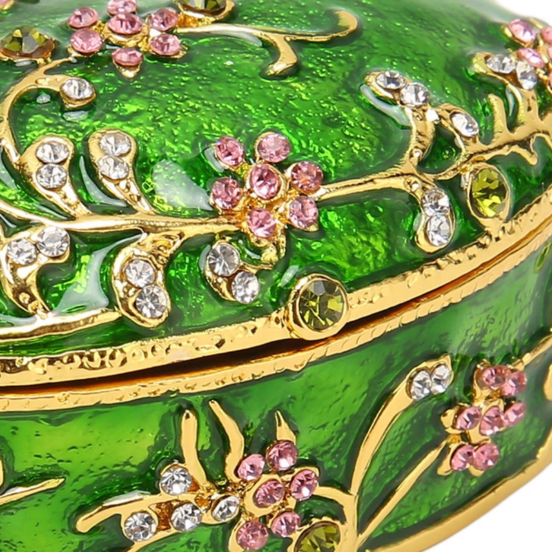 Hand Painted Flower Trinket Box Classic Realistic Detail Hinged Jewelry