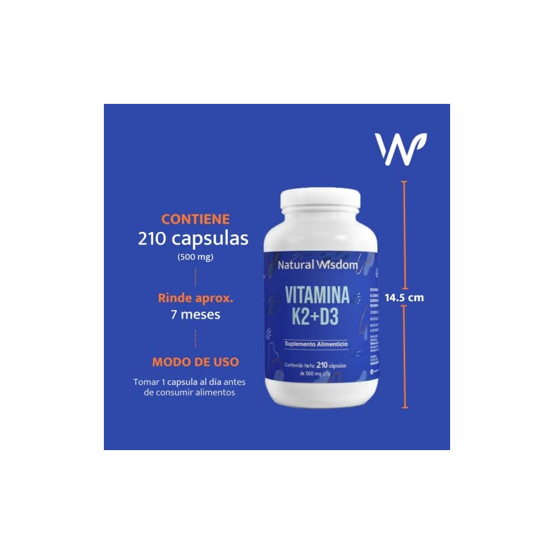 Vitamina D3 K2 y Vitamina A para Mayor Absorción de