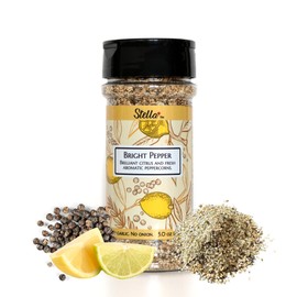 Stella Foods Bright Pepper Herb & Spice Blend - Vibrant & Fresh Pepper Seasoning - Low FODMAP, Vegan, Kosher, Made in USA, 5.0 oz Bottle