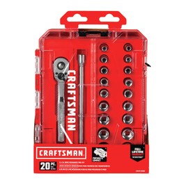 CRAFTSMAN Socket Set, SAE/Metric, 1/4" Drive, 20Piece (CMMT12008)
