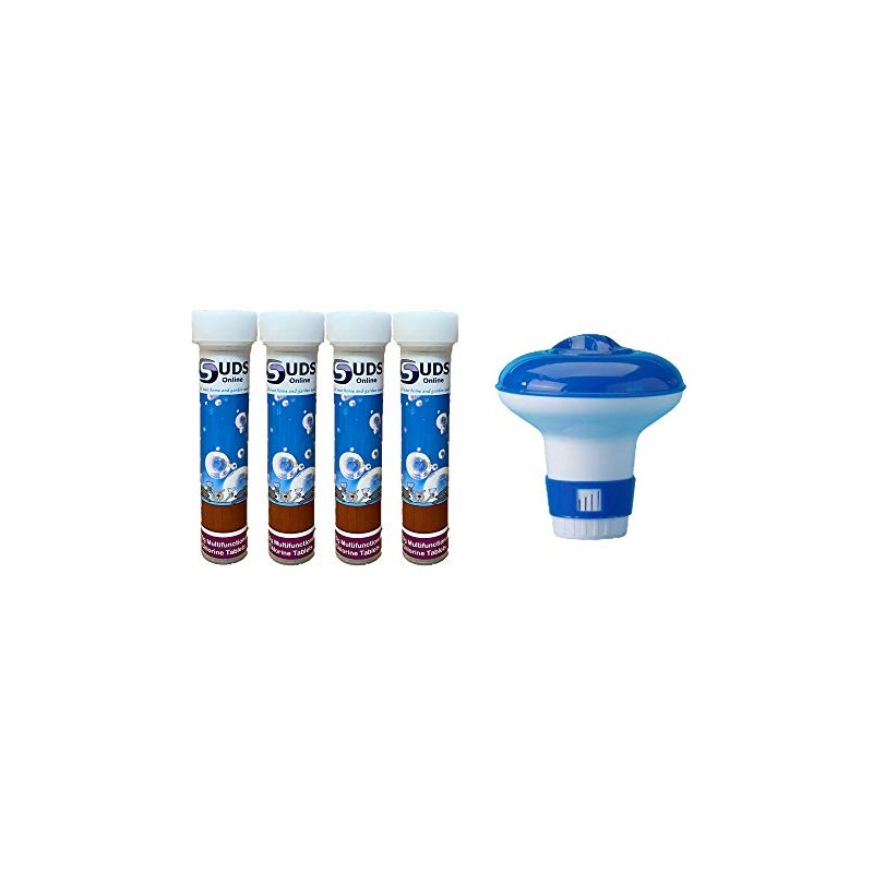 SUDS-ONLINE Floating Dispenser + 40 Ultimate Chlorine Tablets 20g Hot
