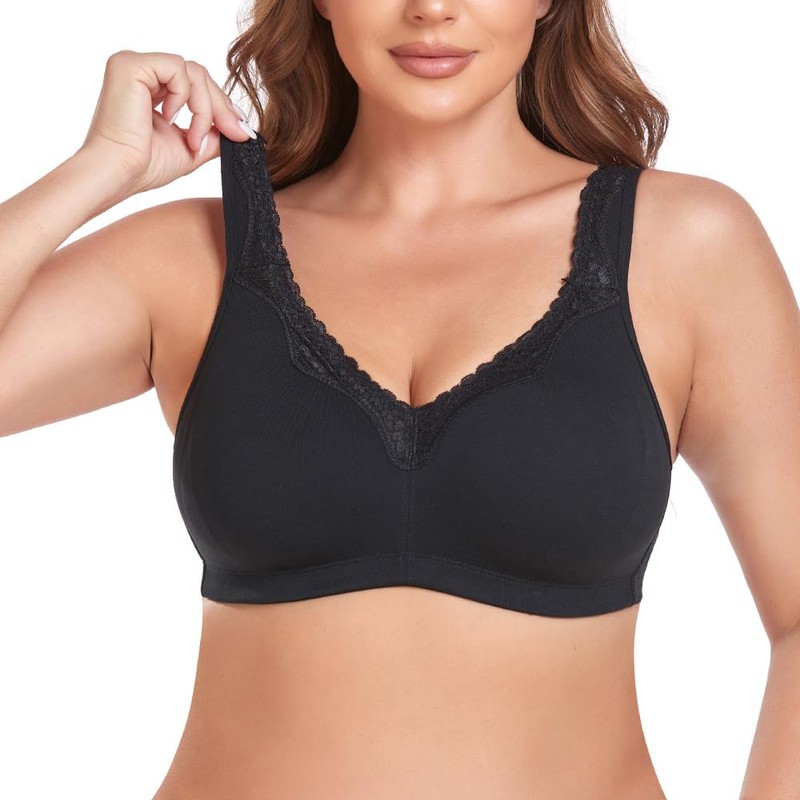 Ayigedu UK Women's Plus Size Bra Full Coverage Non-Wired Non-padded