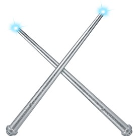 Gejoy 2 Piece Light up Wand Magic Wizard Wand Princess Fairy Wands Christmas Light Sound Toy Cosplay Props for Kids(Basic Style,Silver)