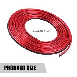 Bawkars Car Interior Trim Strips, 33ft Car Electroplating Decoration Styling Door Dashboard, Flexible Auto Accessories Molding Line with Installing Tool, Universal for Most Cars (Red)