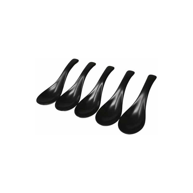 Matte Black Spoon Astragalus Lotus Flower Set of 5 Commercial