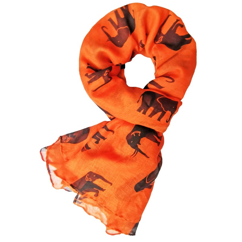 v28 Gorgeous Blue Elephant Print Long & Soft Scarf Shawl/Wrap