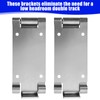 1 Pair Low Headroom Garage Door Top Brackets/Hinges Works with