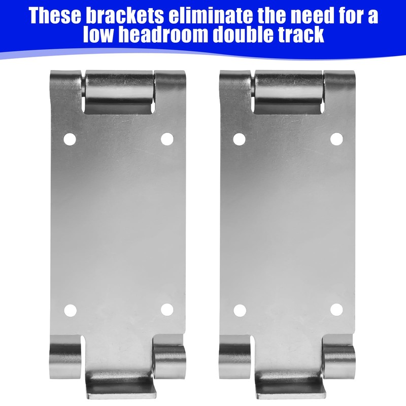 1 Pair Low Headroom Garage Door Top Brackets/Hinges Works with