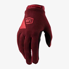 100% RIDECAMP Women's Motocross & Mountain Biking Gloves - Lightweight MTB & Dirt Bike Riding Protective Gear (MD - BRICK)