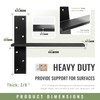 Floating Shelf Brackets Heavy Duty 3/8" Thick 4 Pack 16"