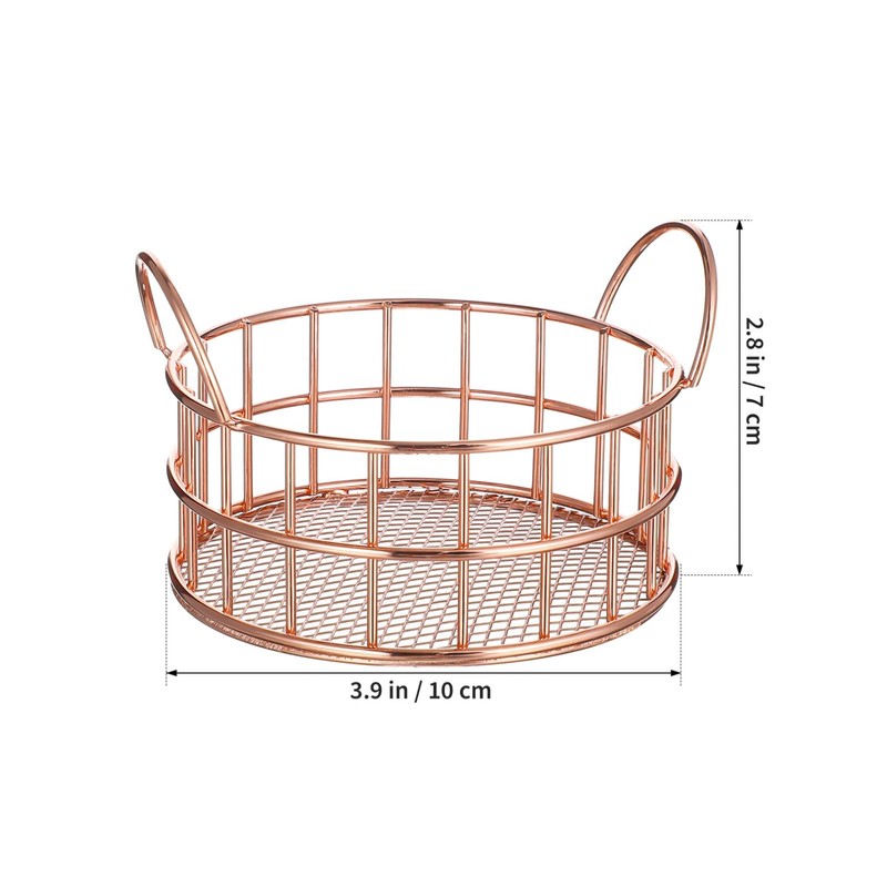 Totority Metal Storage Basket- Round Organizer for Pantry, Tabletop &