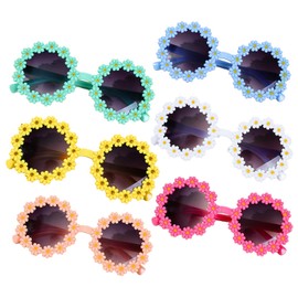 TVSVKWE 6 Pieces Of Small Flower Sunglasses, Creative Design Glasses, Fun Sunglasses, Party Costume Accessories, Photo Props.