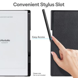 CoBak Case for Remarkable 2 Paper Tablet - Lightweight and Hard Back Shell Protective Book Folio Cover with Built-in Pen Holder - for 10.3" 2020 Released (Black)