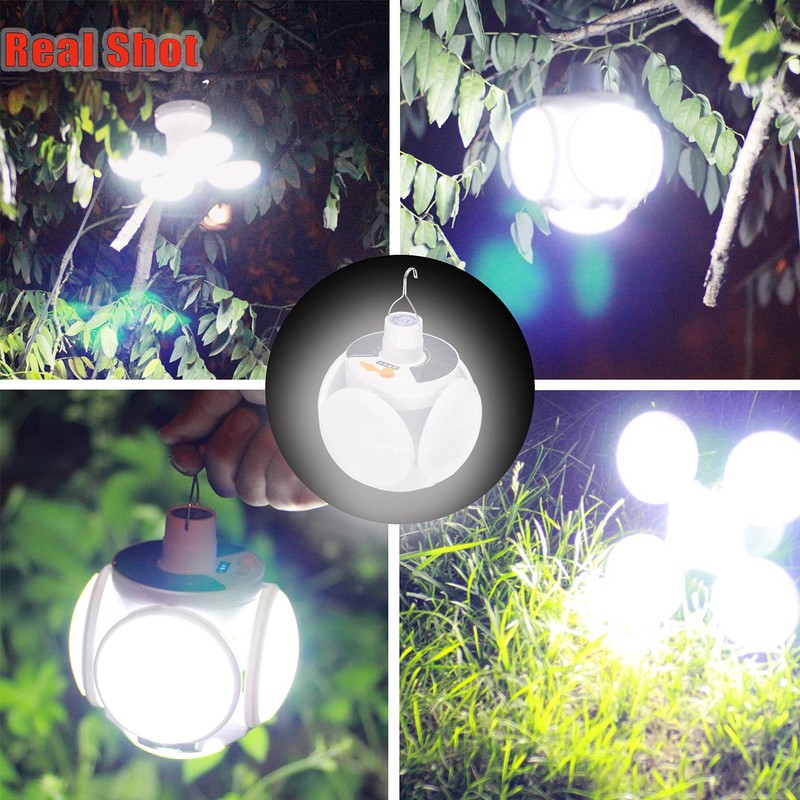 4000mah Folding Solar Lamp with Remote Control Camping Lantern Tent