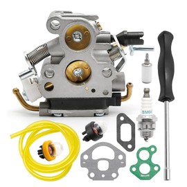 506450501 Carburetor with Tune up Kit for Husqvarna 135 140 140E 435 440 435E 440E Chainsaw Jonsared CS410 CS2240, Replace # 506450501 C1T-EL41A, Screwdriver Fuel Line Filter Spark Plug