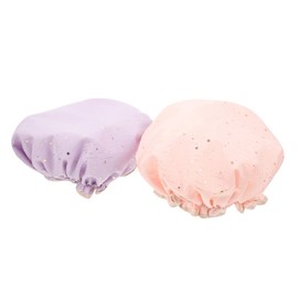 Healeved Waterproof Bath Cap Set for Women Men 2 Pack Shower Caps for Hair Protection Night Hat for Hair Drying Stylish Bonnet