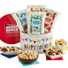 Harry & David Moose Munch® Premium Popcorn Birthday Tin - 4 bags (10oz each)