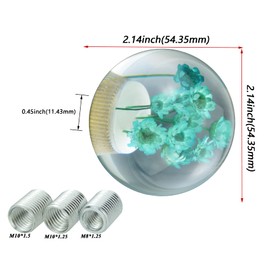 Abfer Shift Knob Underwater Flower Round Shifter Knob Gear Shift Knob Flower Fits Most Auto Manual Cars Truck (Pale Blue)