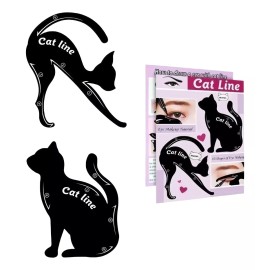 Bisutex Delineador Ojos Plantilla De Gato Para Delinear Ojos Color Negro