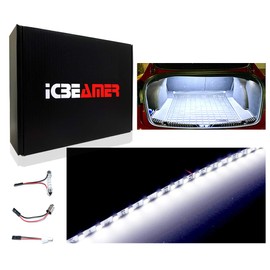 ICBEAMER Super White 12" inch 24-SMD-2835 Chips LED Strip Light Universal Fit for Car Trunk Cargo Area or Interior Illumination