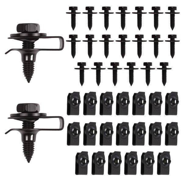 LOGJAM 40 Pcs Car Body Bolts and U Nut Clips