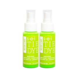 S.E.I. Neon Lime Tie Dye Spray Bottle: 2oz. Non Toxic Fabric Dye Spray, DIY Permanent Clothing Dye, Ready to Use Tie Dye Supplies - 2 Pack