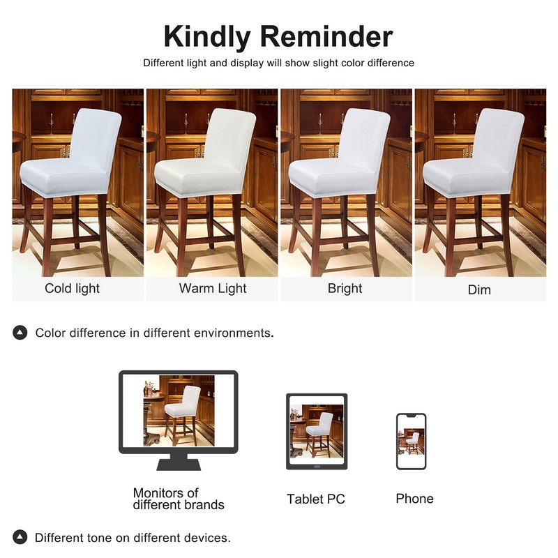 PiccoCasa Pack of 4 Bar Stool Covers, Waterproof Dining Chair