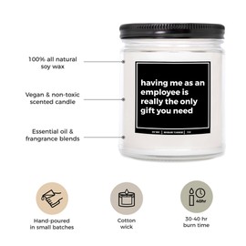 YouNique Designs Funny Boss Candle 9oz Boss Candles for Boss Gift - Boss Day, Birthday Gifts for Boss Appreciation Day - Unique, Hilarious, Funny Boss Gifts - Funny Idea (Mahogany Teakwood)