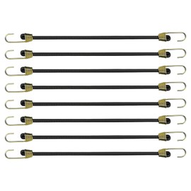 Pack of 8 25 cm Elastic Straps with Hooks Luggage Tensioner Elastic Expander with Hooks Mini Rubber Tie Down Straps Rubber Tensioner Short Tarpaulin Tensioner Rubber Tensioner for Transport Packaging Camping Tent Tarpaulin