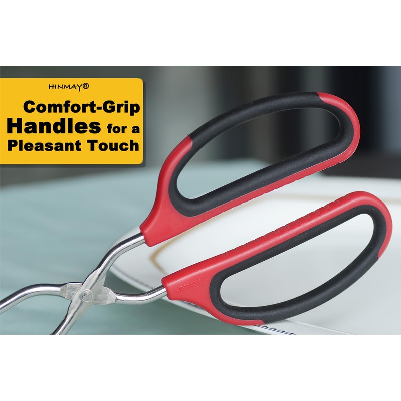 HINMAY 12" 16" Extra Long Stainless Steel Kitchen Tongs Set,