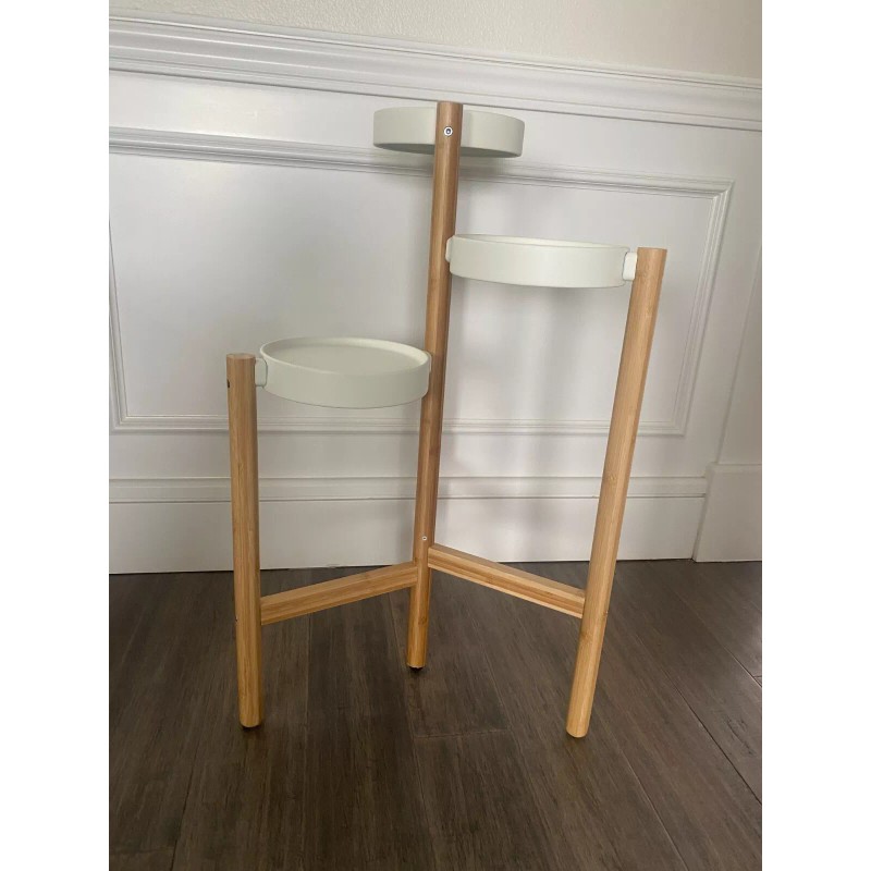 IKEA SATSUMAS Plant Stand Bamboo/white 30 ¾" 402.581.54