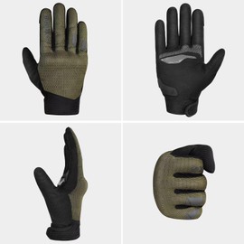 INBIKE Breathable Mesh Motorcycle Gloves for Men/Women, Shell Protection, Reflective, TPR Palm Sliders, Touchscreen Motorbike Gloves for ATV BMX MTB Riding Khaki S