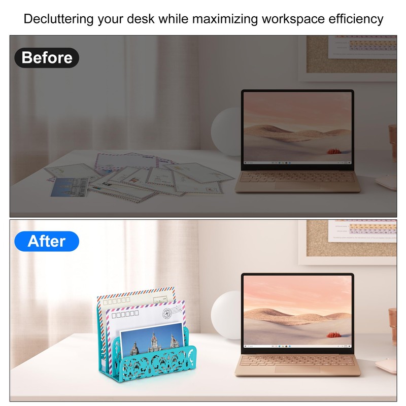 EasyPAG Mail Organizer Countertop 2pc Desk Mail Sorter for Envelope