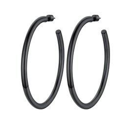 PROSTEEL Hoop Earrings for Women, 30/40/60/80 mm, Stainless Steel/Gold-Plated/Black Send Gift Box, Stainless Steel, No Gemstone