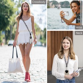 OUTXE Phone Lanyard - 4× Pads, 1× Adjustable Neck Strap, 1× Wrist Strap, Nylon Phone Lanyard Compatible with All Smartphone