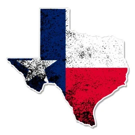 GT Graphics Texas Shape Flag Grunge - 20" - Large Size Vinyl Sticker - for Truck Car Cornhole Board