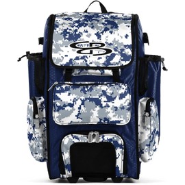 Boombah Rolling Superpack Hybrid Bat Pack PS-9051-3000C23 Digital Camo Royal/Gray - Wheeled & Backpack Version