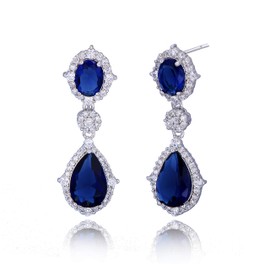 Pendientes de novia con circonita cúbica para mujer, elegantes aretes de plata de ley con circonita cúbica, para boda, fiesta, graduación, para novia, damas de honor, diamantes de imitación, para mujeres y niñas, Cristal, circonita