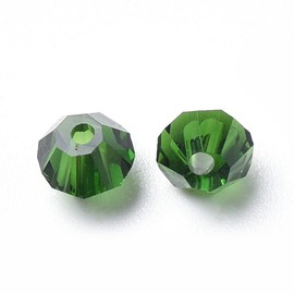 Preciosa Bohemian Crystal Beads, 4 mm, Bicone Beads, Czech Beads, Glass Beads, Bicone Beads (Olivine), Pack of 40