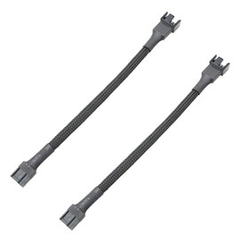 YiKaiEn 2 Packs 4-Pin PWM Fan Cable, Nylon Braided Adapter Computer PC Fan Power Extension Cable Converter for Computer Case 4-Pin/3-Pin Cooling Fan Cable 10.6" 27cm