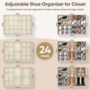 MSTONAL Shoe Organizer for Closet, 2 Pack Shoe Storage Containers