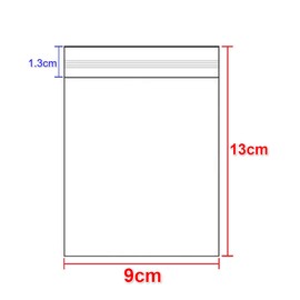 Ziplock Bags 9×13cm, 200PCS, 4 Mil Extra Thick Medium Size Clear Plastic Resealable Bags with Lock Seal Zipper, Storage Pouches Grip Seal Bags for Jewelry Mask Incense Packaging