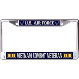 U.S. Air Force Vietnam Combat Veteran Chrome License Plate Frame