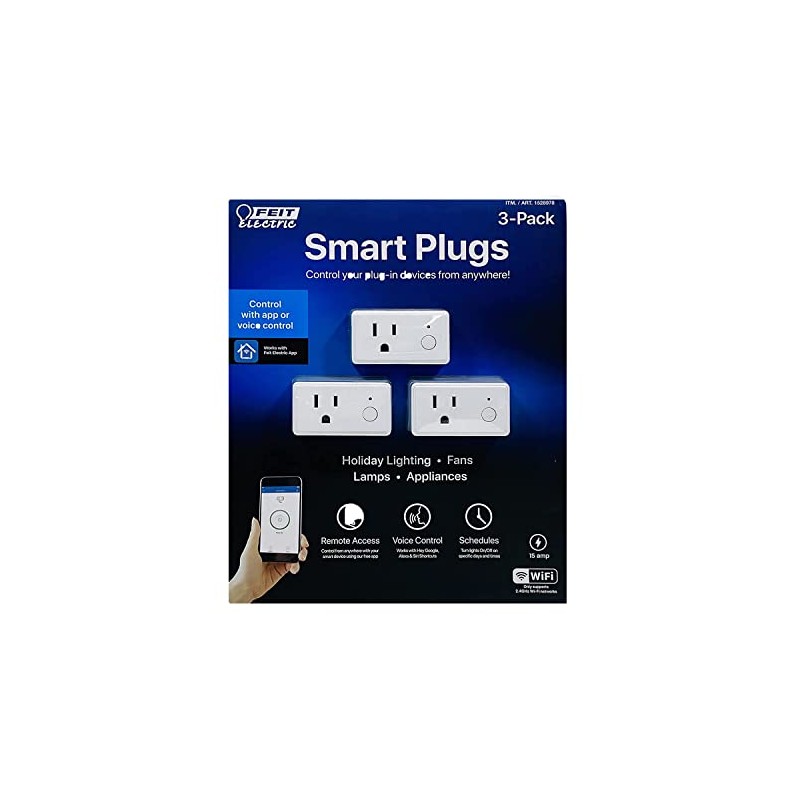 Feit Electric WiFi 15amp Remote Access Voice Control Smart Plugs